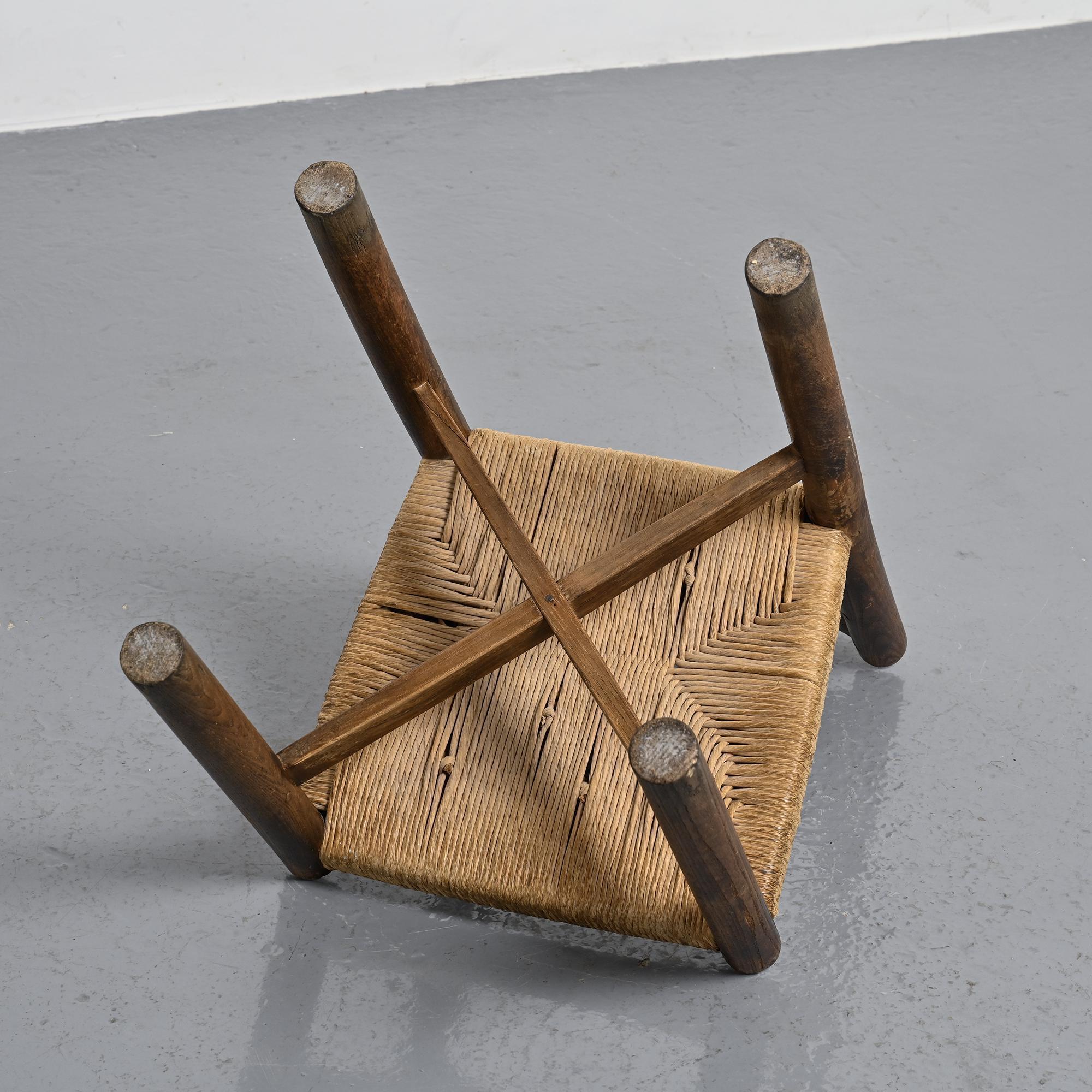 Pair of Méribel chairs by Charlotte Perriand, vintage edition BCB, circa 1950.