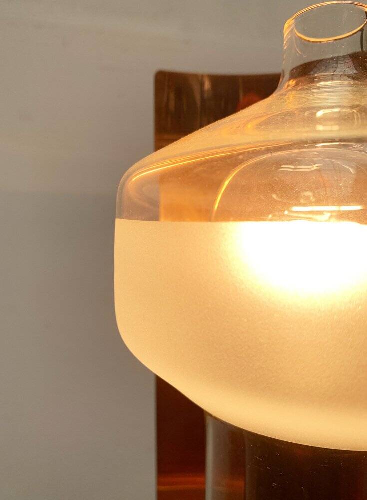 Mid-century German glass and copper pendant lamp by Cosack, 1960s.