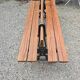 Antique double garden bench from the city of Paris in cast iron and wood