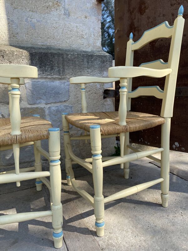 Paire de fauteuils paillés Provence