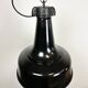 Industrial black pendant factory lamp with cast iron top, 1970s