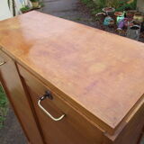 Double oak filing cabinet from the 1950s