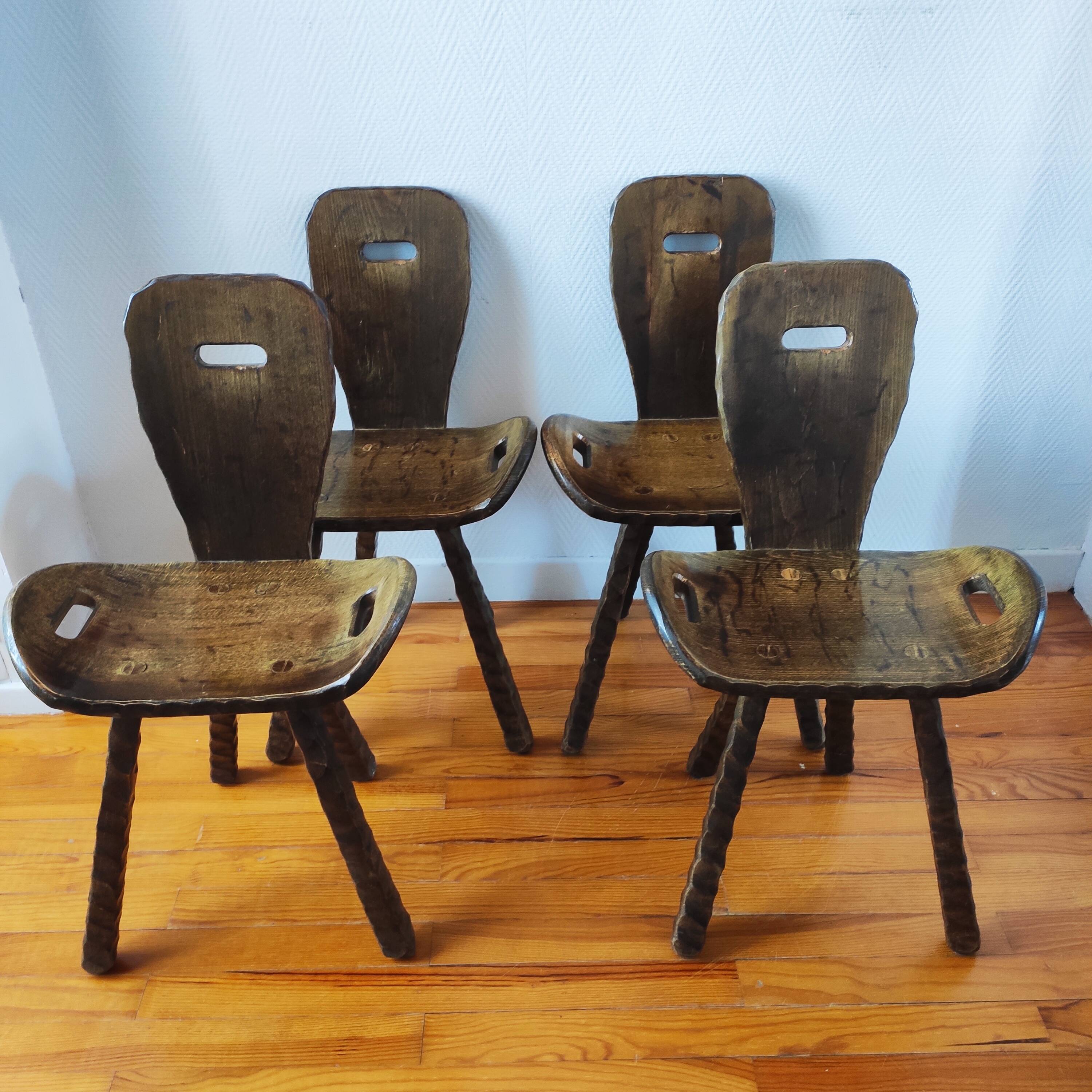 French brutalist vintage chairs from the 60s-70s.