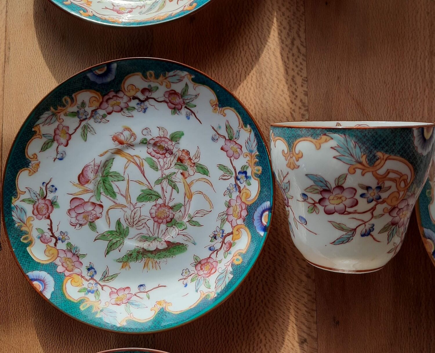 4 cups and under cups of the 19th century earthenware factory of sarreguemines