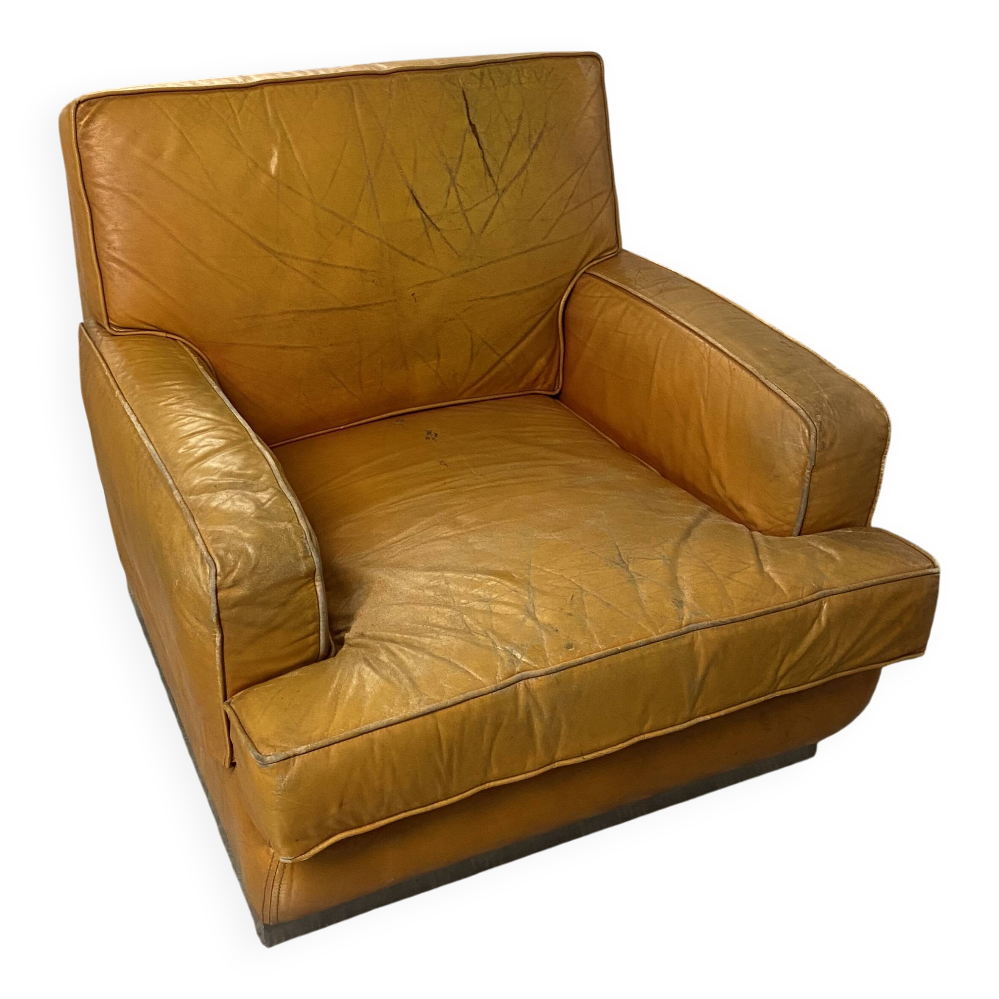 Jacques Charpentier Roche Bobois 1970s Leather Armchair DIY Vintage