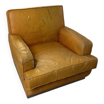 Jacques Charpentier Roche Bobois 1970s Leather Armchair DIY Vintage