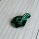 Vintage green glazed ceramic candle holder, organic design.