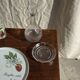 Cendrier vintage en verre moulé en forme de fleur D14 H2,5