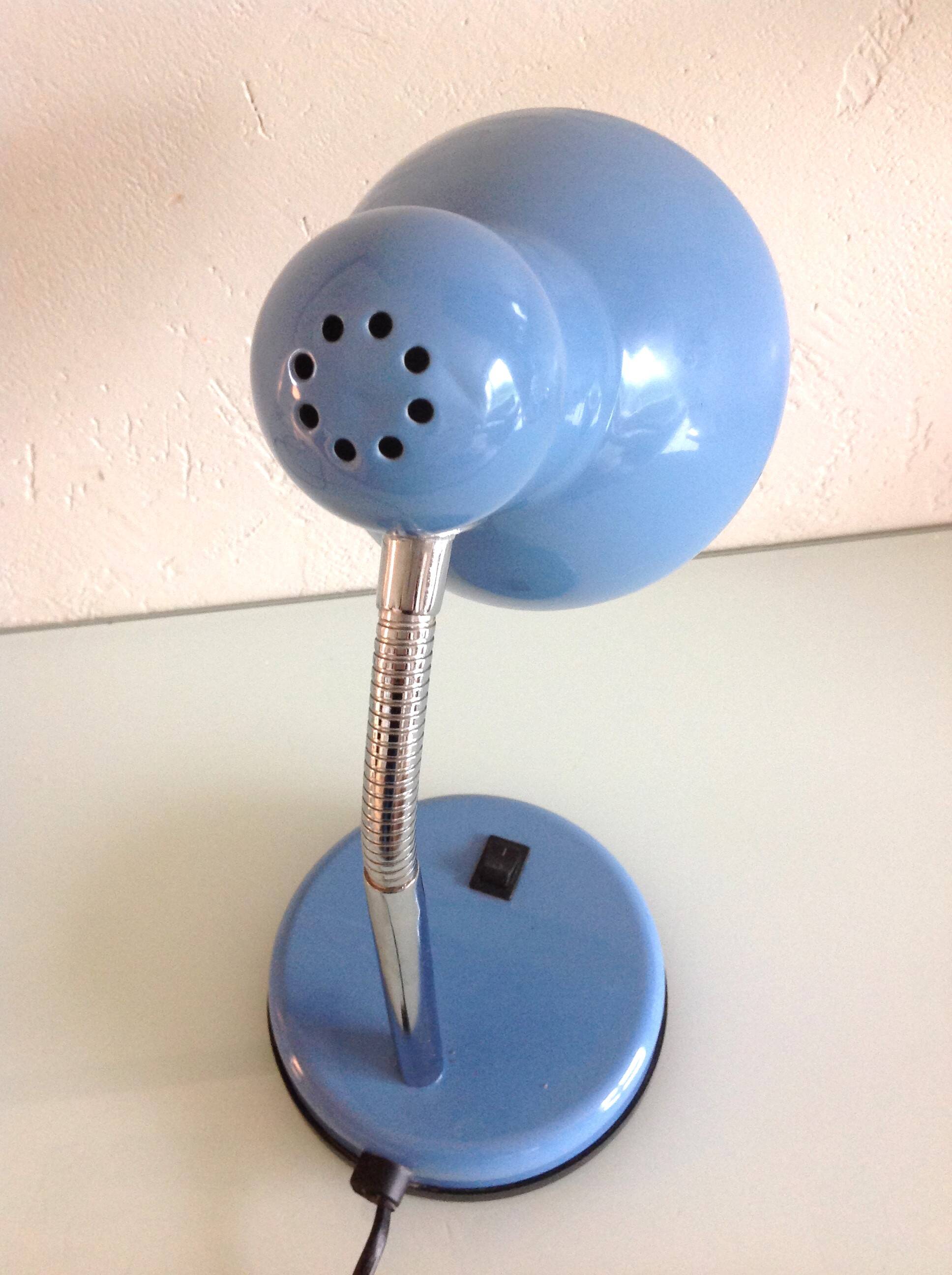 Blue metal desk lamp / vintage 70s-80s