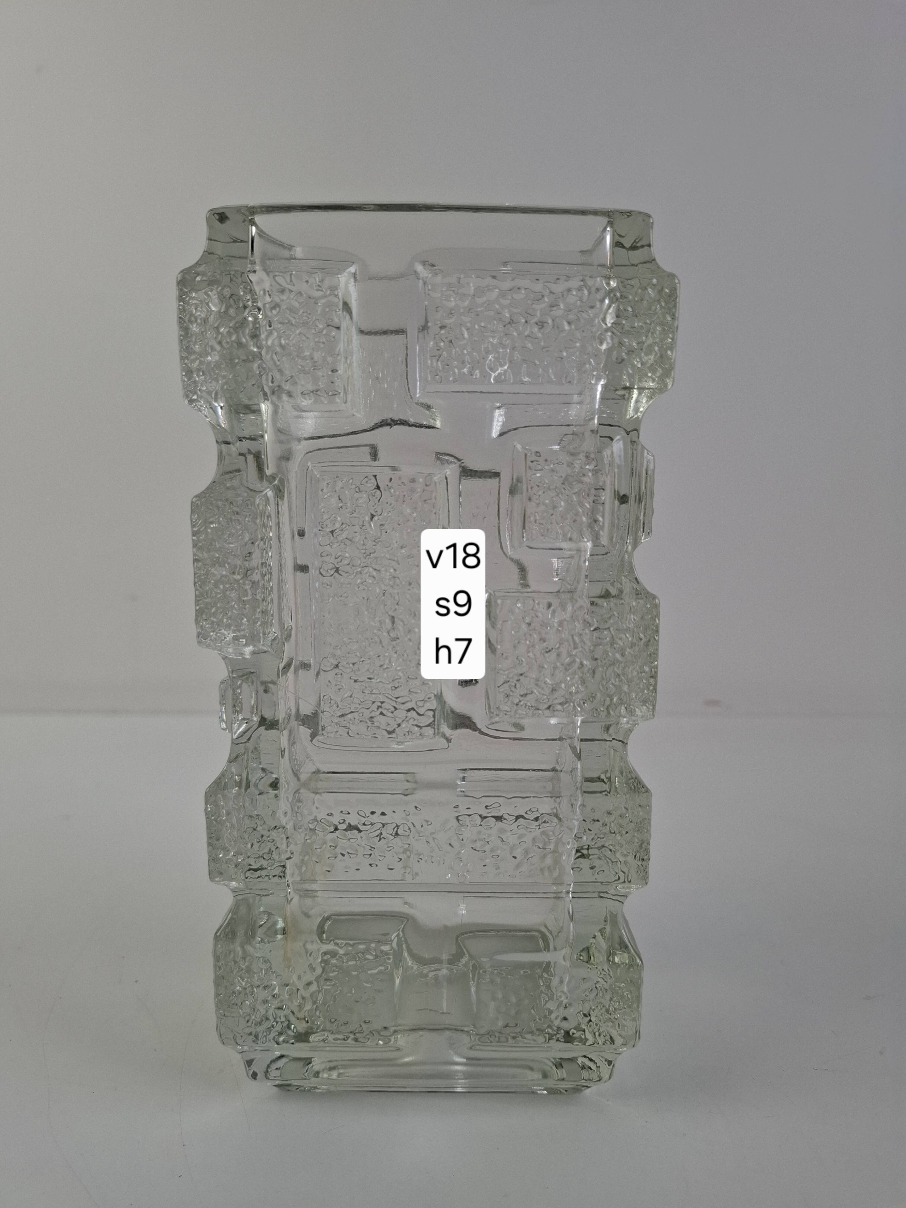 1969 Brickwork Pressed Glass Vase by Jiří Zejmon for Rudolfova Huť, Czechos