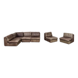 Modular leather sofa, vintage design 1970
