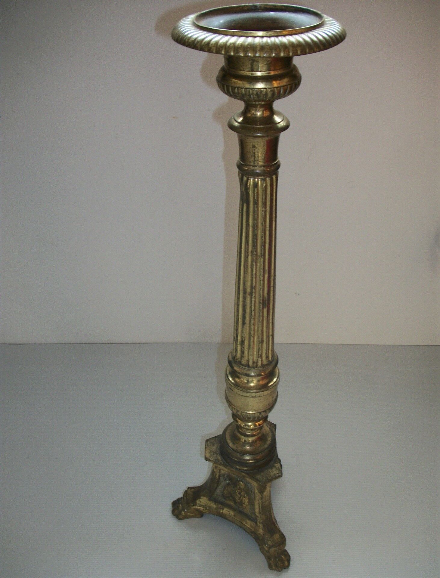 Brass church candle pique