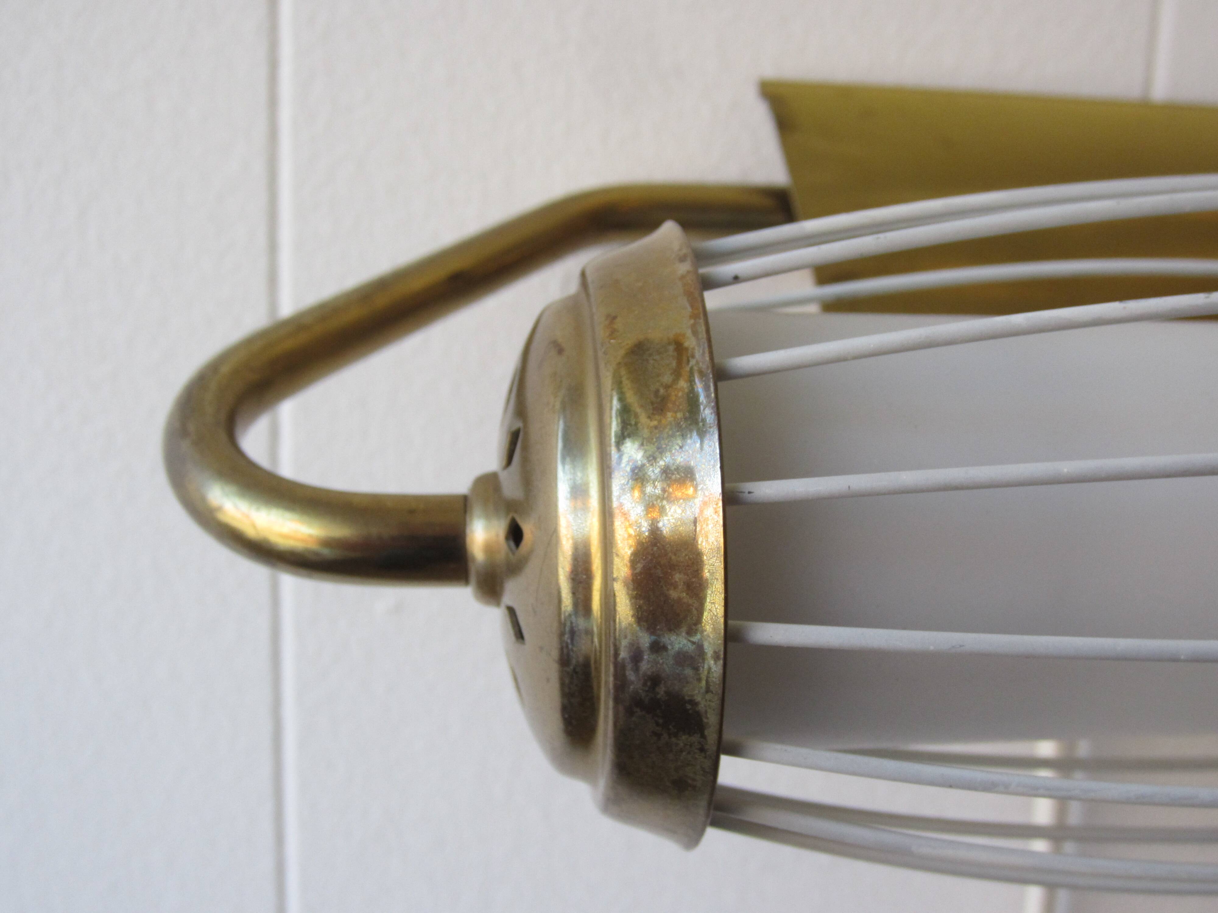 Scandinavian wall lamp in glass and brass