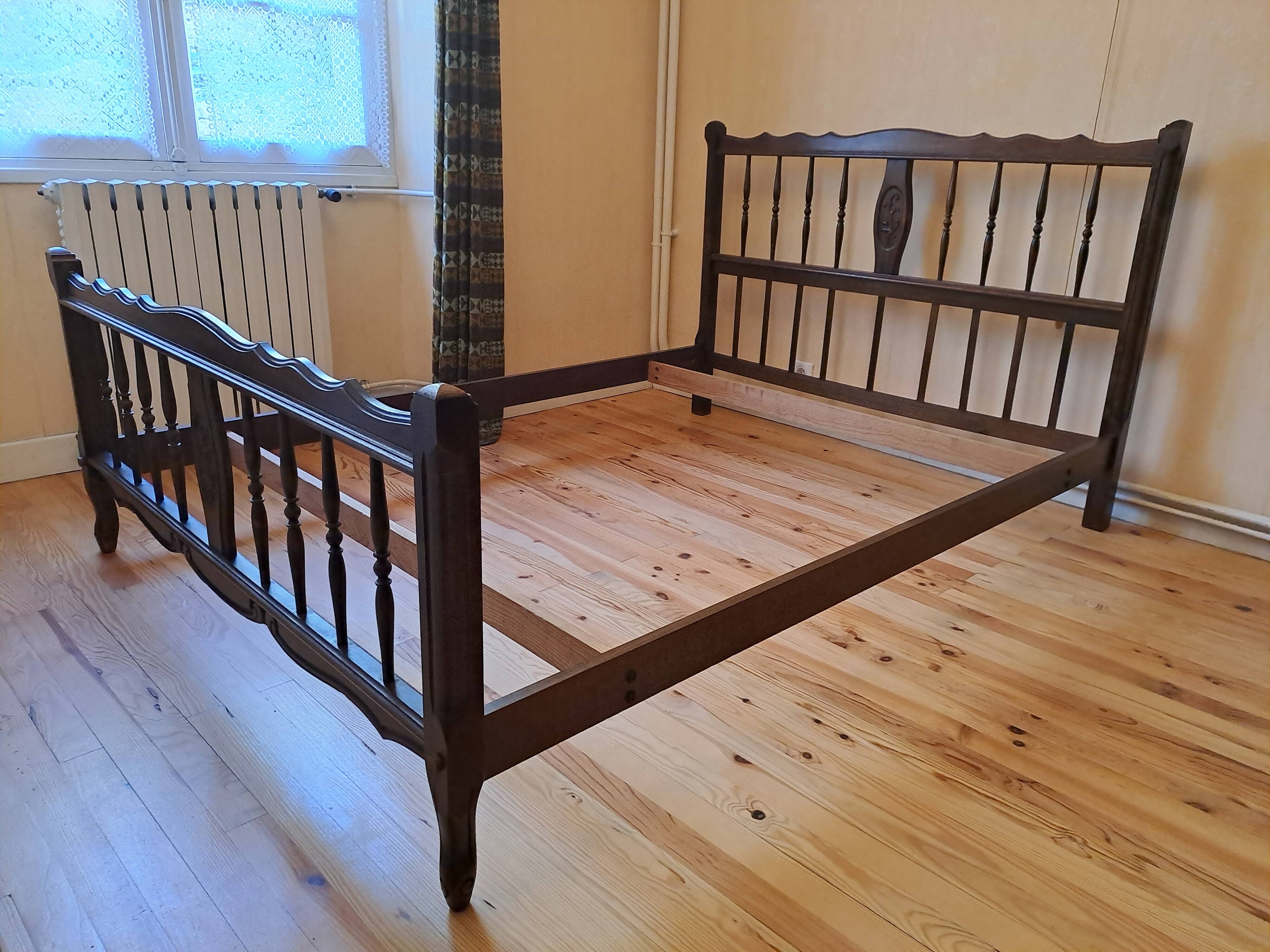 Solid wood Provençal bed 140 x 190