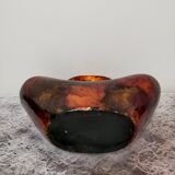 Vase or planter in enamelled and lacquered metal