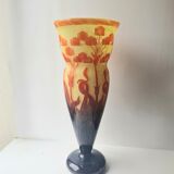 French Glass Vase Schneider