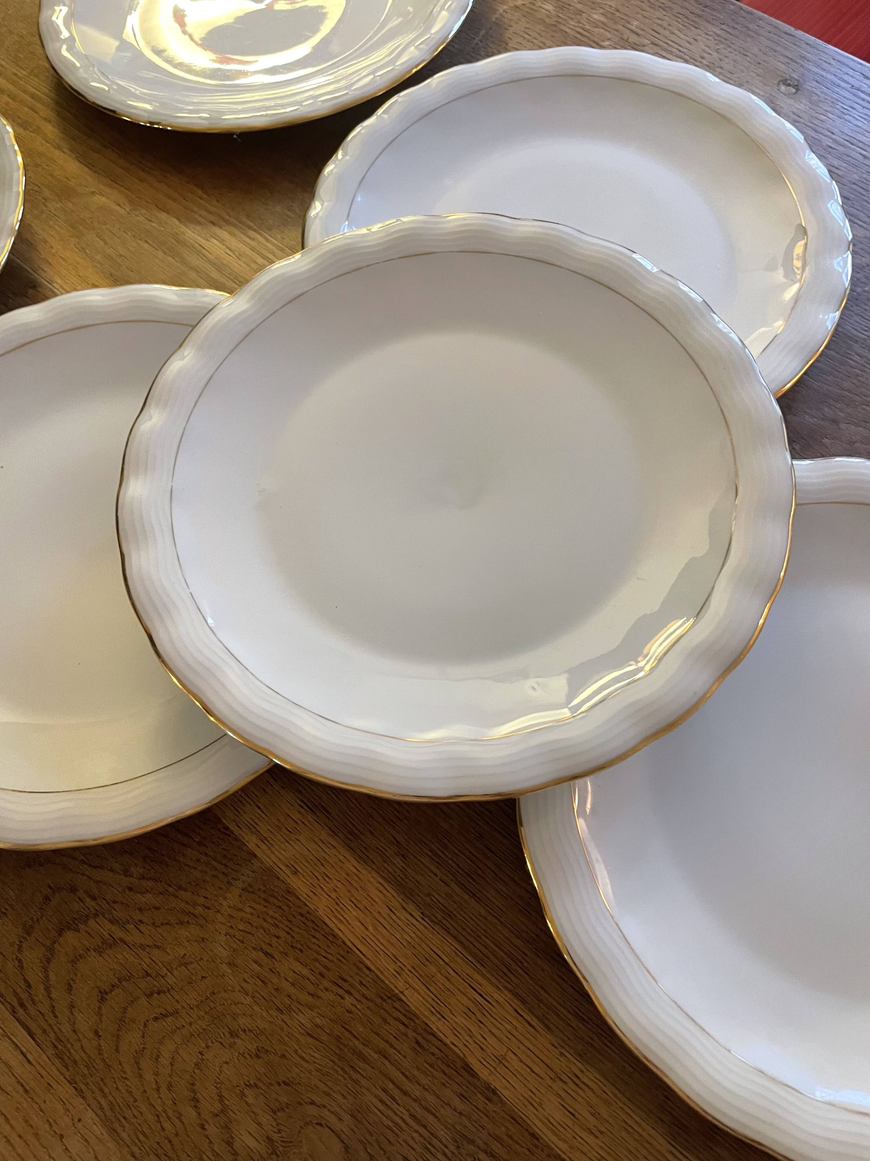 6 assiettes plates en porcelaine de Limoges signé P.Dessagne en très bon ét
