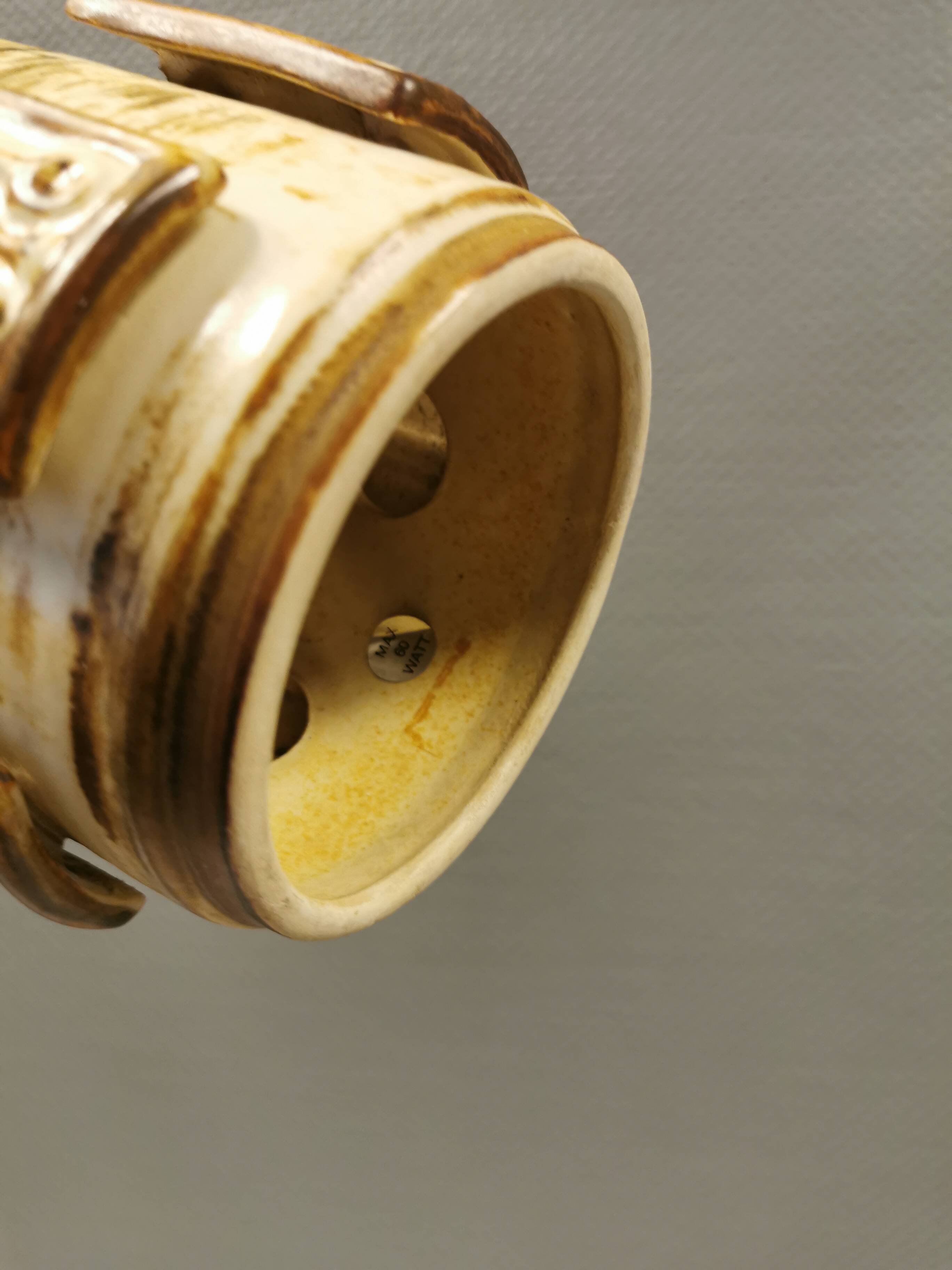 Ceramic hanging lamp by Danish Søholm, estimated 1960s.