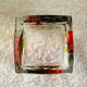 Unique whisky glass with a poppy design, handmade and signed by M.B.