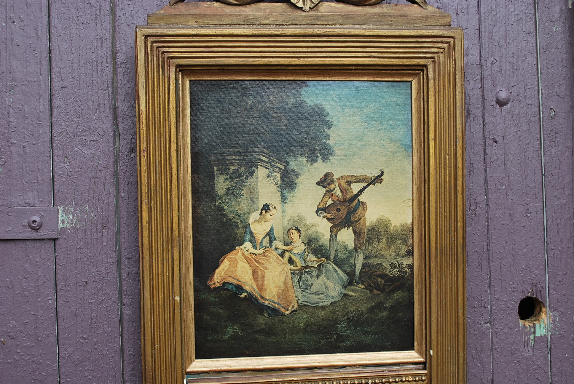 Skated trumeau mirror  - 91x36cm