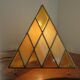 "Pyramid" lamp in mother-of-pearl, glass and brass 70s