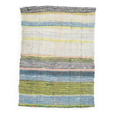 Tapis kilim beige en laine et coton turc vintage noué à la main 109x137