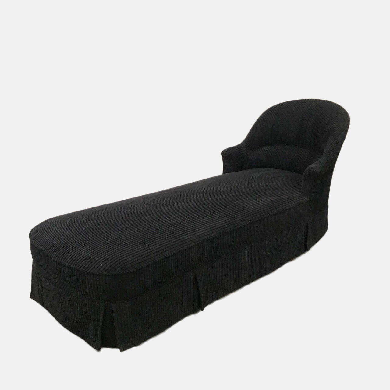 Banquette-lit en velours noir-méridienne