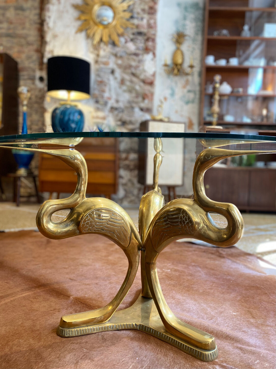 Hollywood Regency Heron Coffee Table