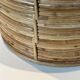 Rattan and brass wastepaper basket in the style of Gabriela Crespi.