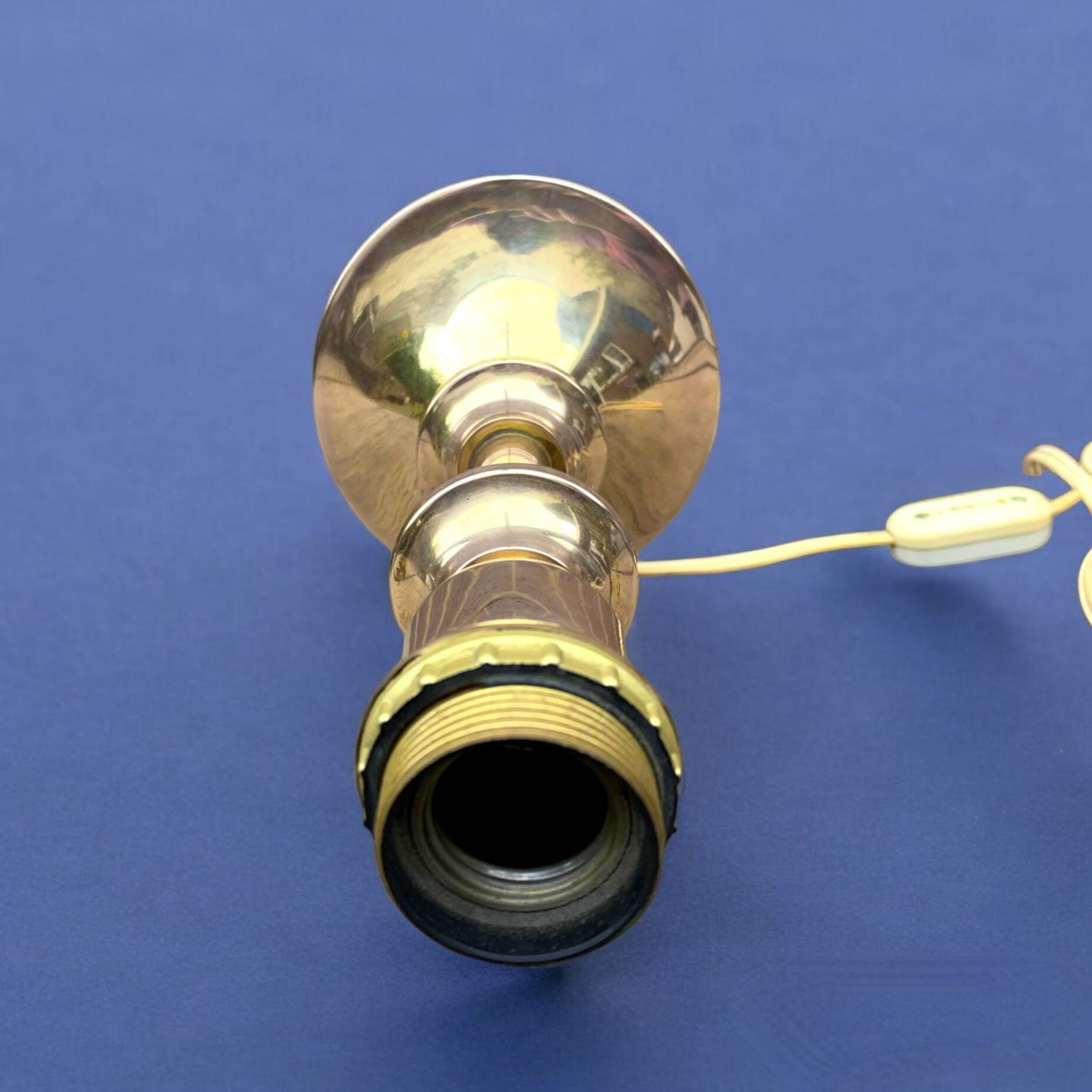 Vintage lamp base in gilded brass