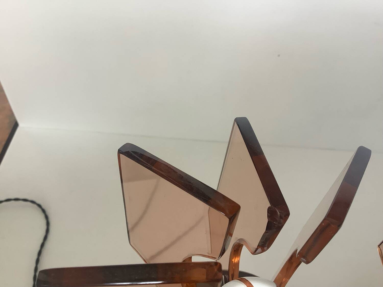 Lamp veca fontana arte smoked glass pink orange vintage 60.s rare