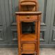 Bedside table in blond mahogany 1900 Art Nouveau white marble top