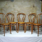 Set of 5 bistro chairs by Jacob and Josef Kohn