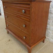 Commode ancienne post art déco en pin massif, vers 1940