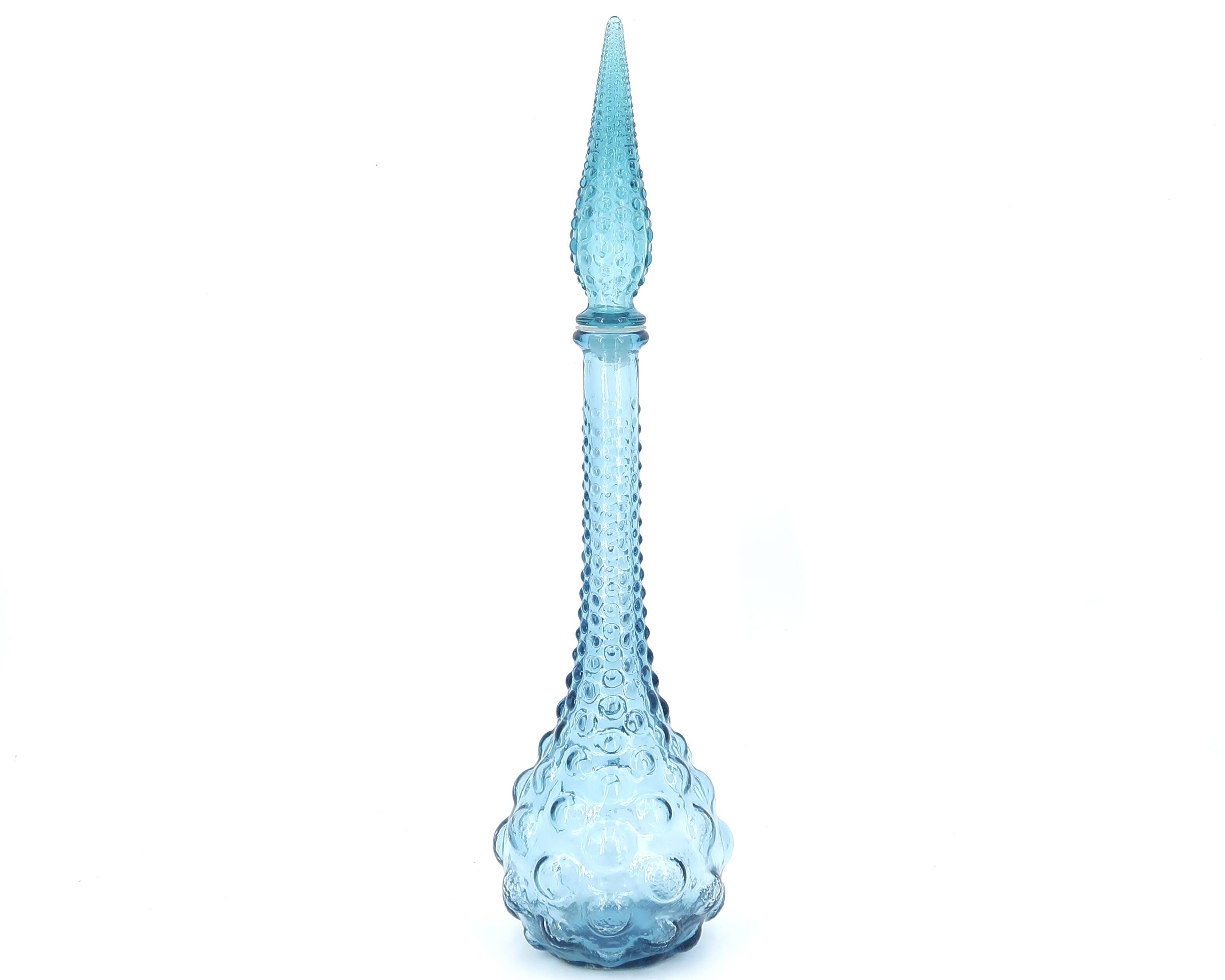 Empoli blue glass bottle, 1960s