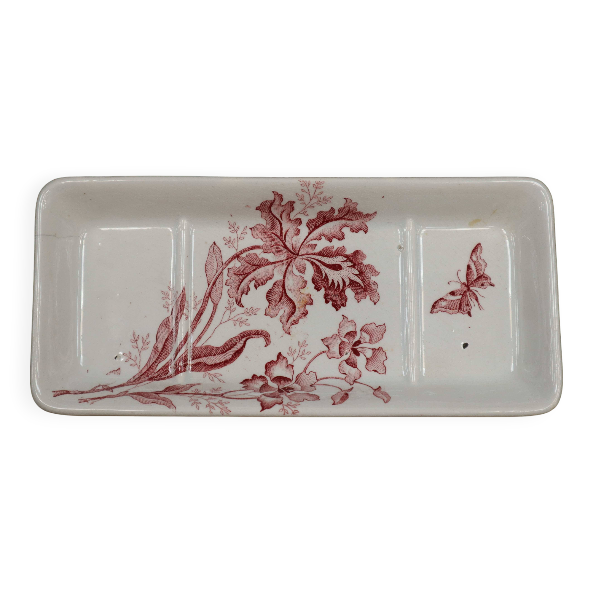 Terre de Fer Saint Amand pocket emptier/comb holder 'Orchids' model