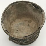 Antique Napoleon III Brass Planter with Embossed Hunting Scene Decor