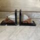 Pair of marble and onyx Art Deco bookends