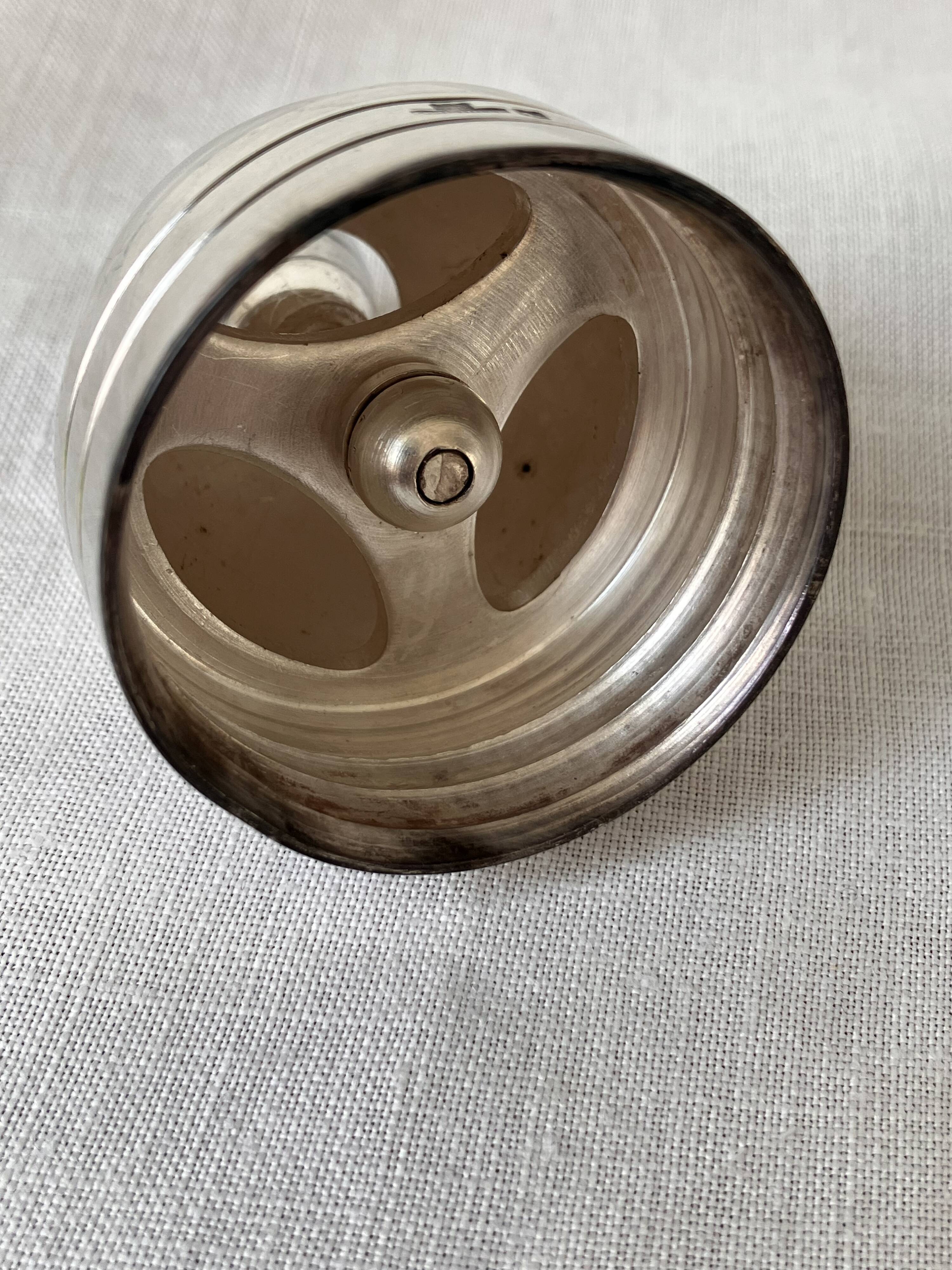 Saupoudreuse poudrier à sucre Christofle cristal et métal argenté Megeve