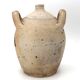 Traditional wabi-sabi stoneware ceramic jar with handles, 1900
