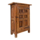 Armoire rustique en bois avec porte à panneau sculpté et ferrures en fer - Espagne, début XIXe siècle