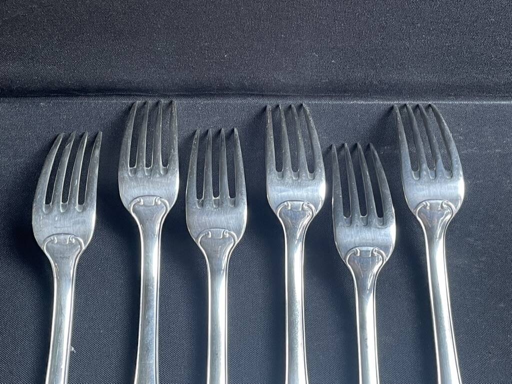 6 table forks – Silver plated metal – Frionnet François