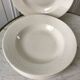 Set of 8 hollow plates Digoin Sarreguemines model Alphabet relief beige 40s