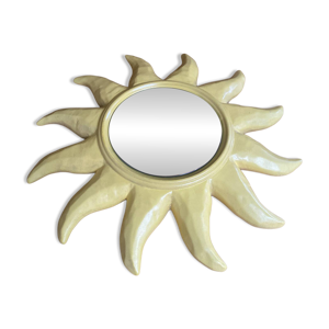 Miroir soleil ancien - jaune