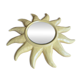 Vintage Yellow Ceramic Sun Mirror D. DINIS #E067