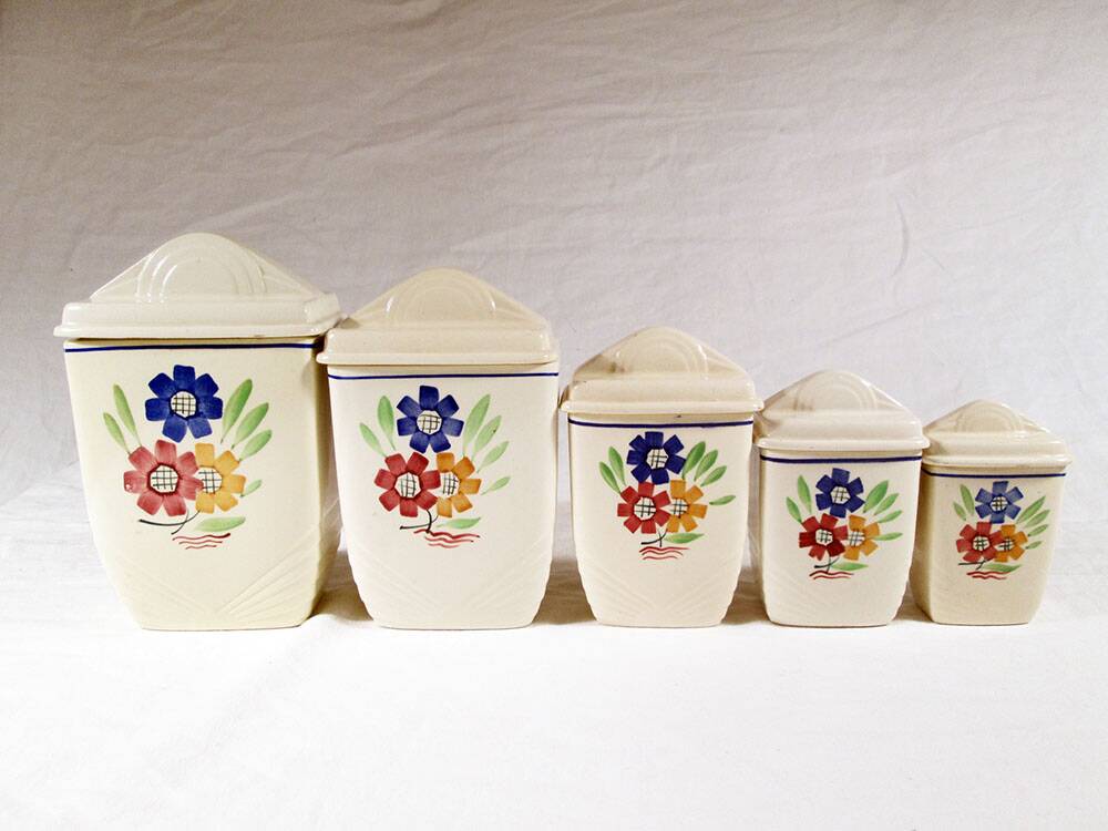 5 K & G Lunéville spice jars