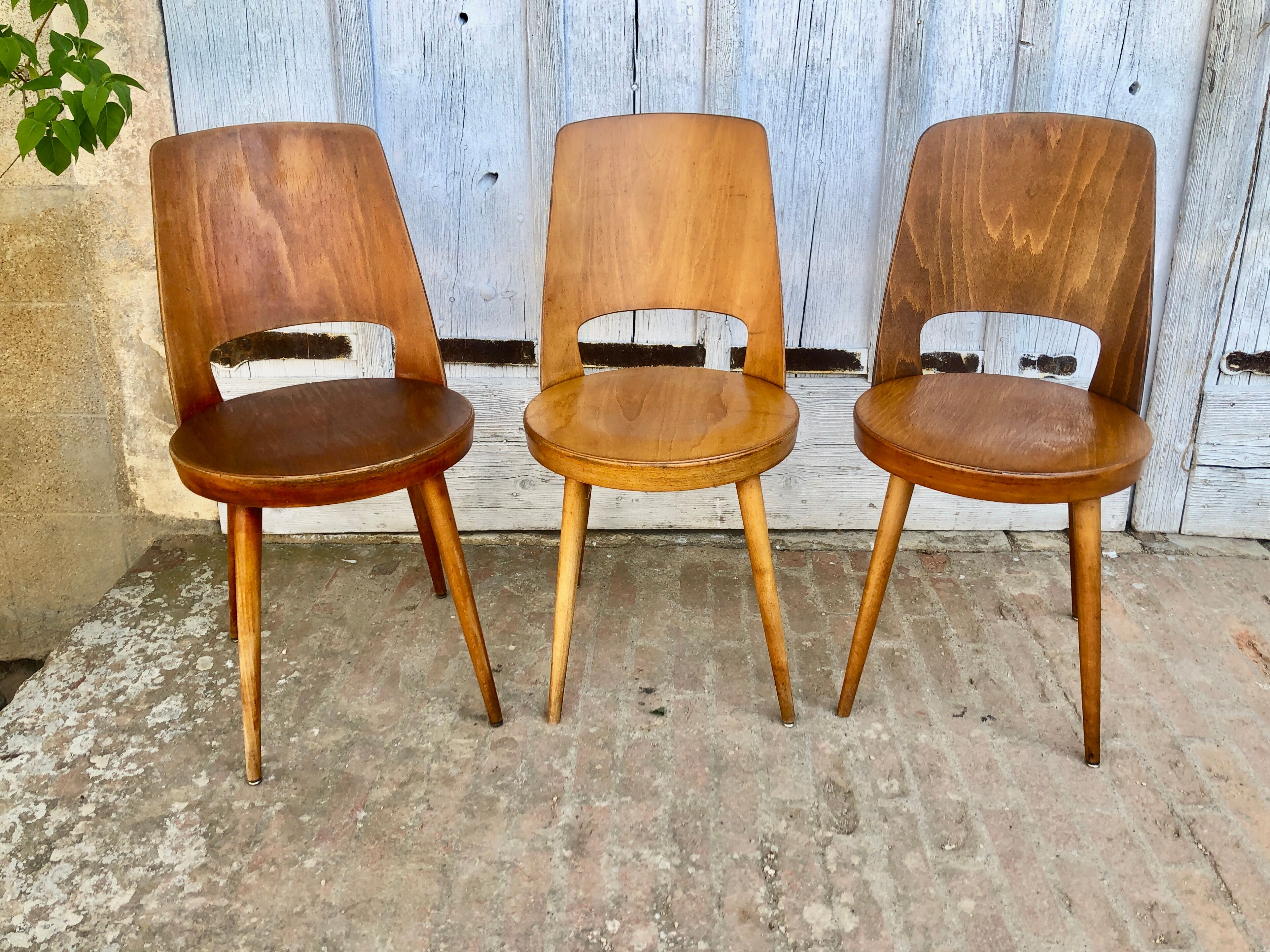Set de 3 chaises bistrot Baumann Mondor