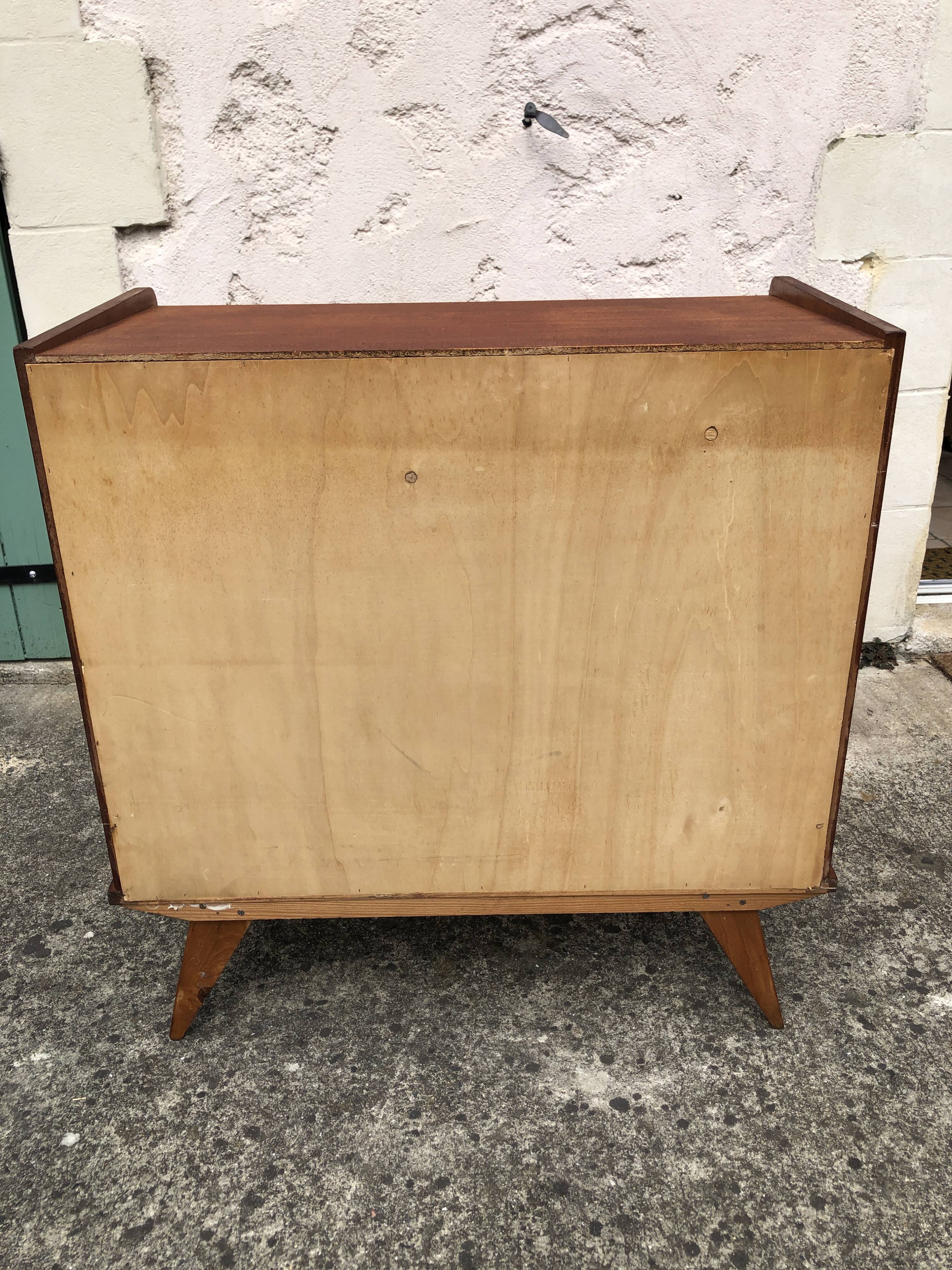 Commode vintage scandinave, pieds compas