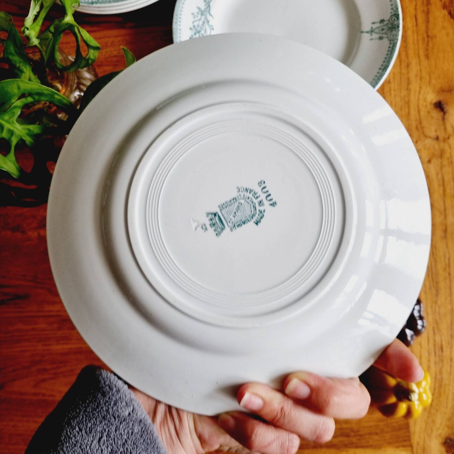 Set of 12 flat plates with slight defects Saint Amand 1932