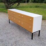 Enfilade store furniture of the 70s six large drawers